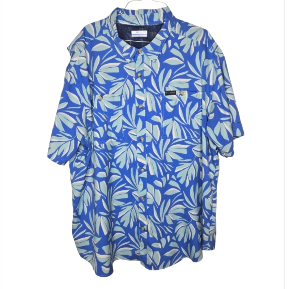 Columbia Men's Big & Tall Utilizer Print Short Sleeve Button Down Shirt XXL